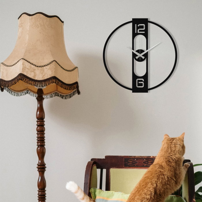 Wallity Enzo Reloj de Pared Decorativo de Metal Negro